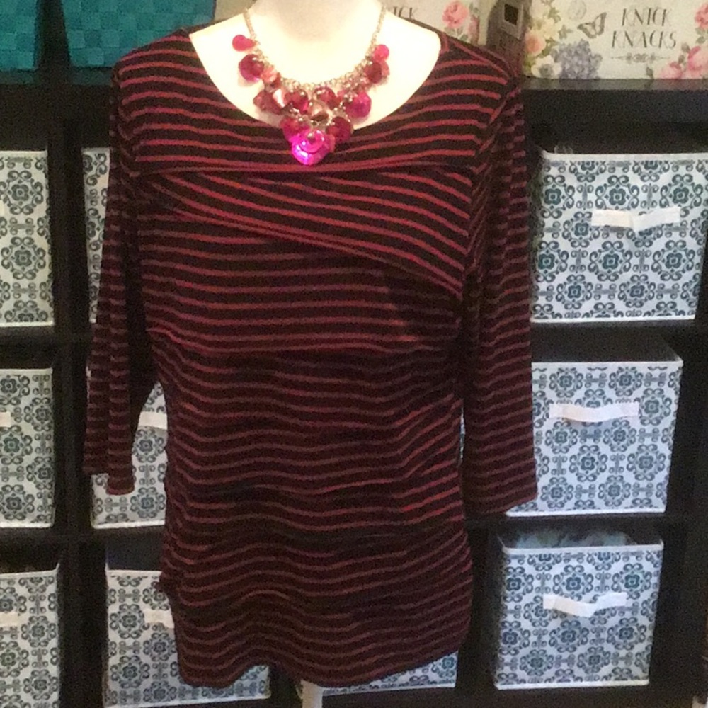 - Adorable Long Sleeve Top with Layered Stripes